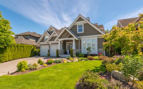 nice home with green yard