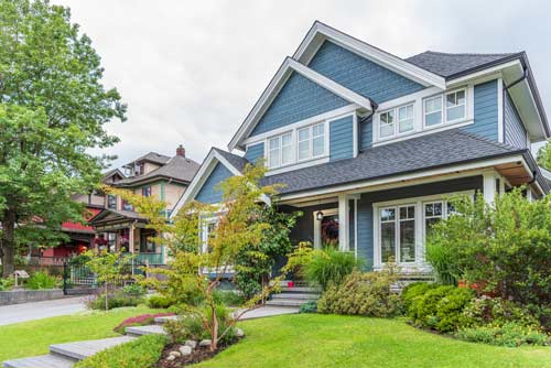 nice home with green yard