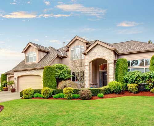 nice home with green yard